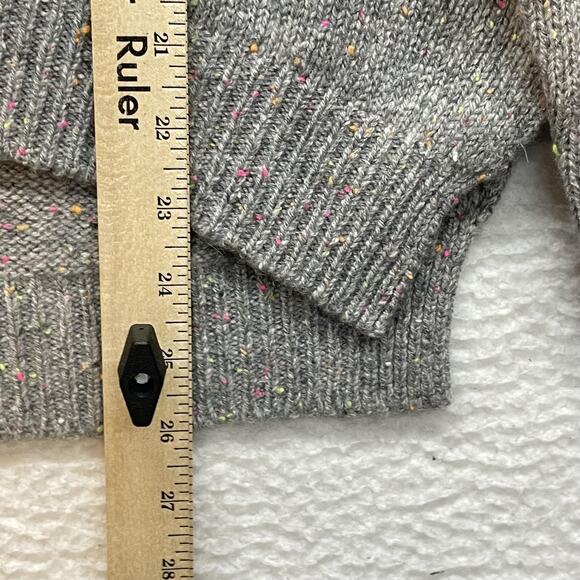 One Grey Day Sweater Womens Small Gray Lyle Cashmere Speckled Pullover Knit Cozy - Picture 10 of 11